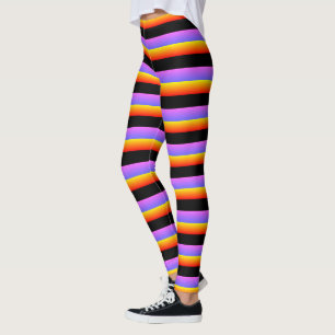 Legging Belas Listras Laranja Violeta Pretas