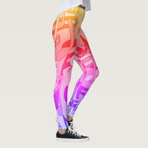 Legging Belas Músicas Cores Felizes Notas Musicais Animada