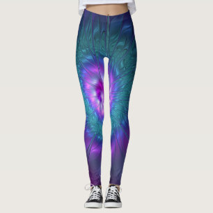 Legging Beleza Floral Abstrata Arte Fractal Colorida Flor