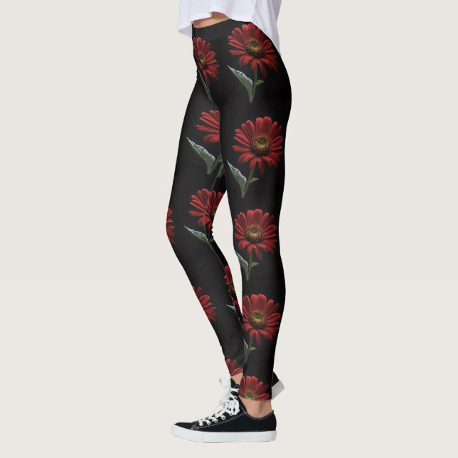 Legging "Beleza Negra: Uma Margarida Vermelha Solteiro a P (Esquerda)