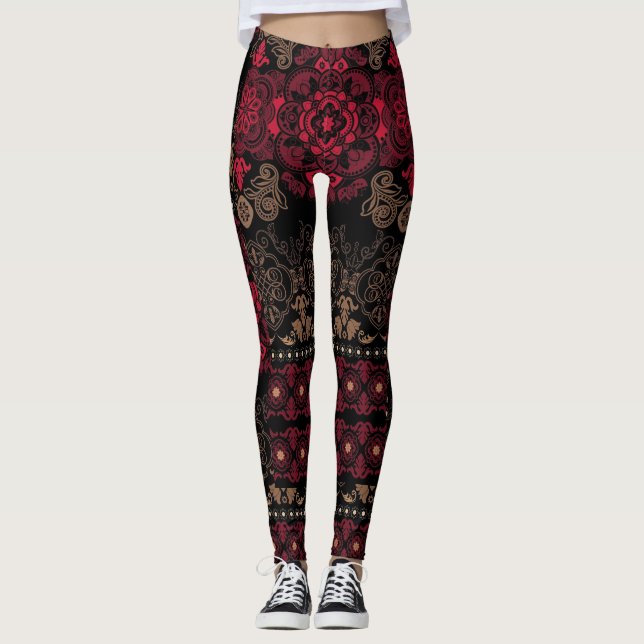 legging beleza vermelho e preto (Frente)