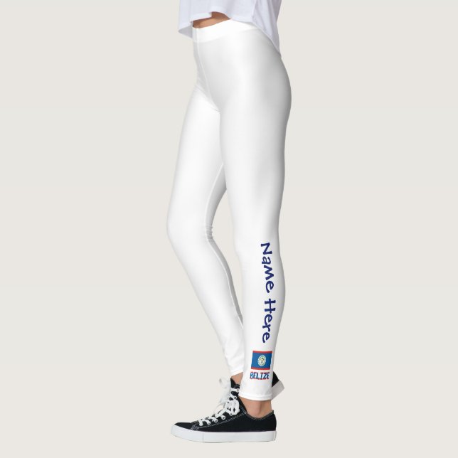 Legging Belize e Bandeira de Belize Personalizados  (Esquerda)