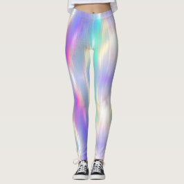 Legging Belo arco-íris holográfico macio