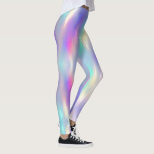 Legging Belo arco-íris holográfico macio