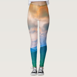 Legging Belo céu, nuvens vermelhas