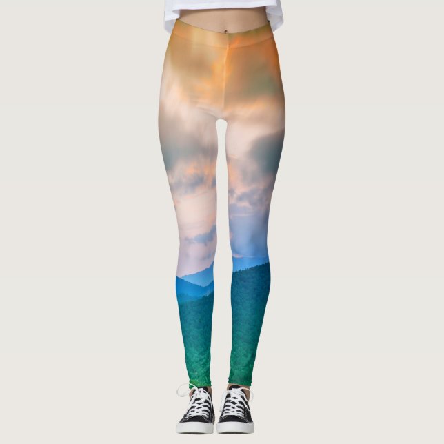 Legging Belo céu, nuvens vermelhas (Frente)