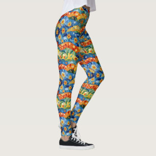 Legging Belo Design de Padrão Abstrato e Sem Costura