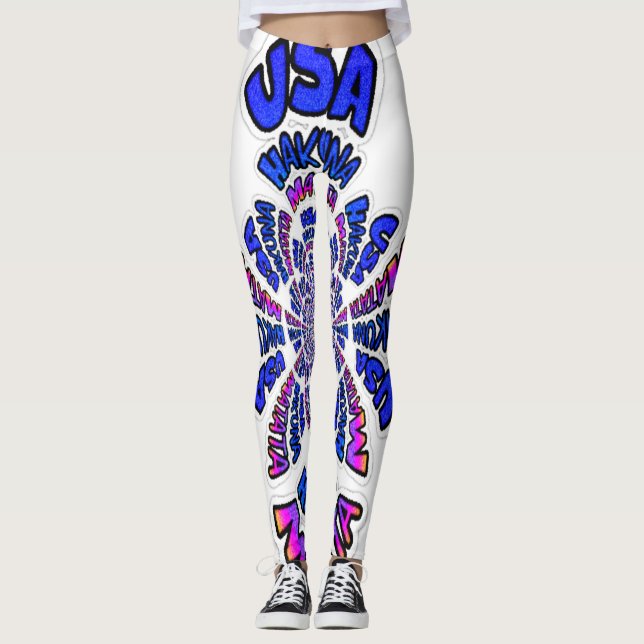 Legging Belo e incrível design de Calças de Hakuna Matata  (Frente)