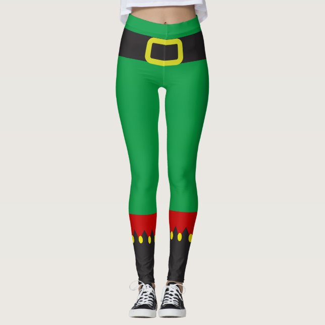 Legging Belo Elf Verde Novidade do Natal Vermelho (Frente)