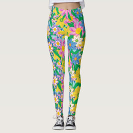 Legging Belo padrão da flor