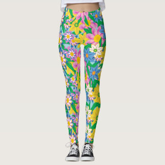Legging Belo padrão da flor