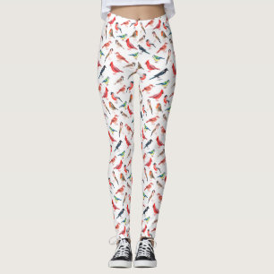 Legging Belo padrão de pássaro