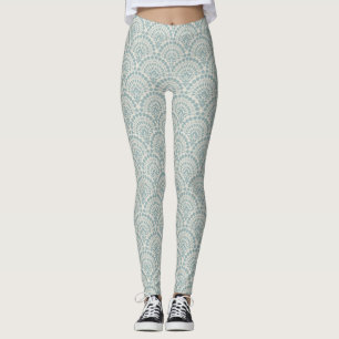 Legging Belo padrão de renda em Mint Green