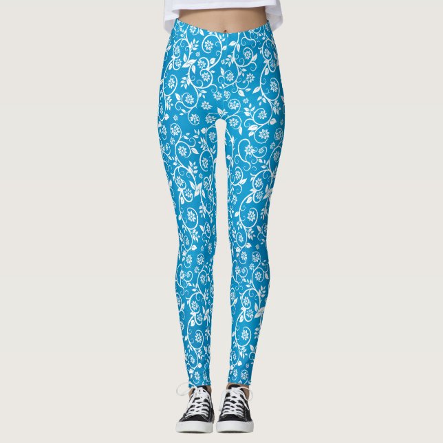 Legging Belo Padrão Geométrico Azul (Frente)