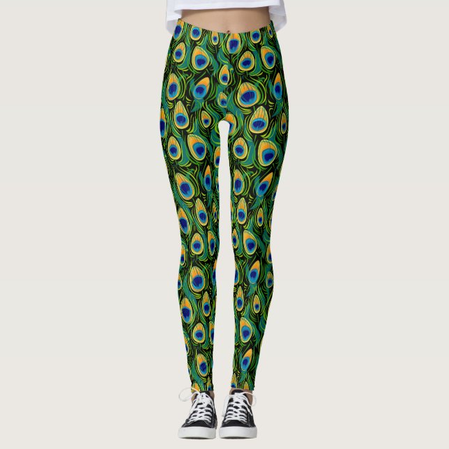 Legging Belo Planeador de Impressão de Animais de Penas (Frente)