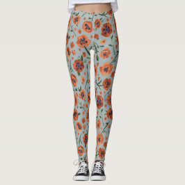 Legging Belo Pópias Padrão Floral