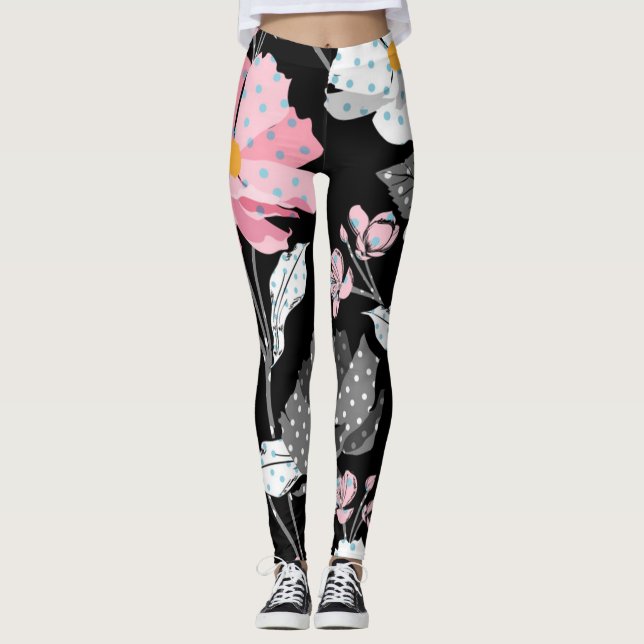 Legging Belo rosa, Preto, Abstrato cinza (Frente)