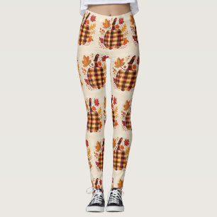 Legging Bênçãos de Abóbora xadrez
