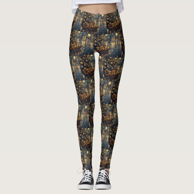 Legging Bengala Cat Natal Viagem Festiva (Frente)