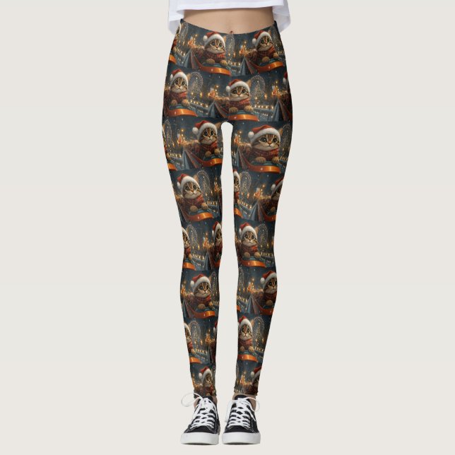 Legging Bengala Cat Roller Porta copos Natal (Frente)