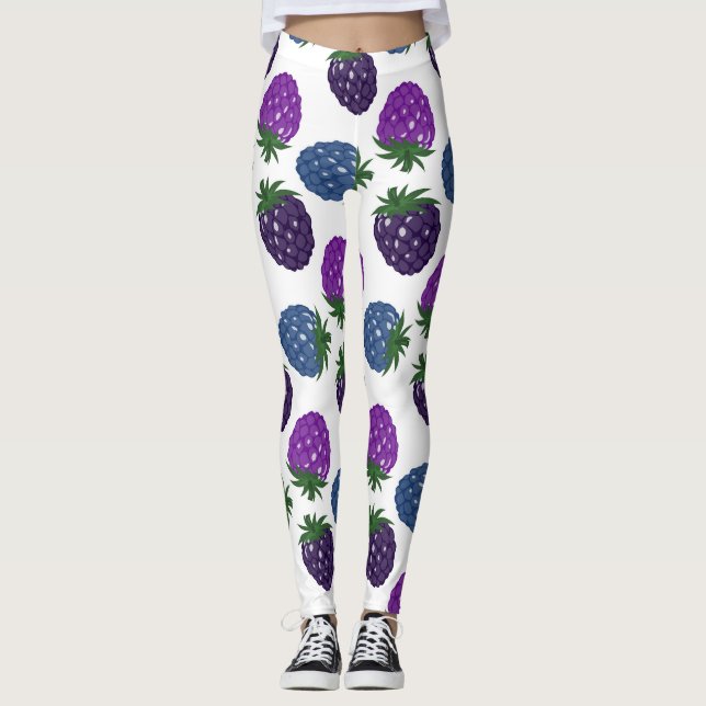 Legging Berries Coloridos: Padrão Multicolorido Sem Costur (Frente)