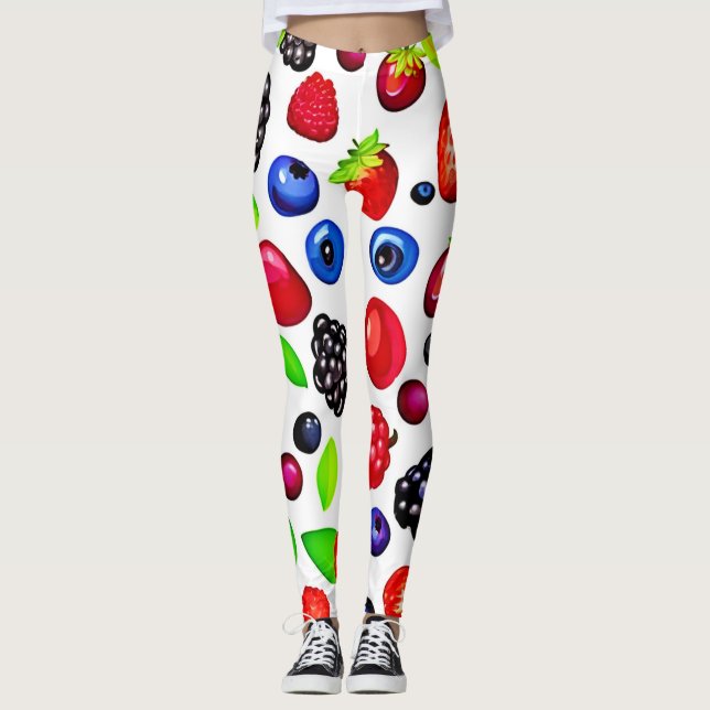 Legging Berry Burst: Padrão de Fruta (Frente)