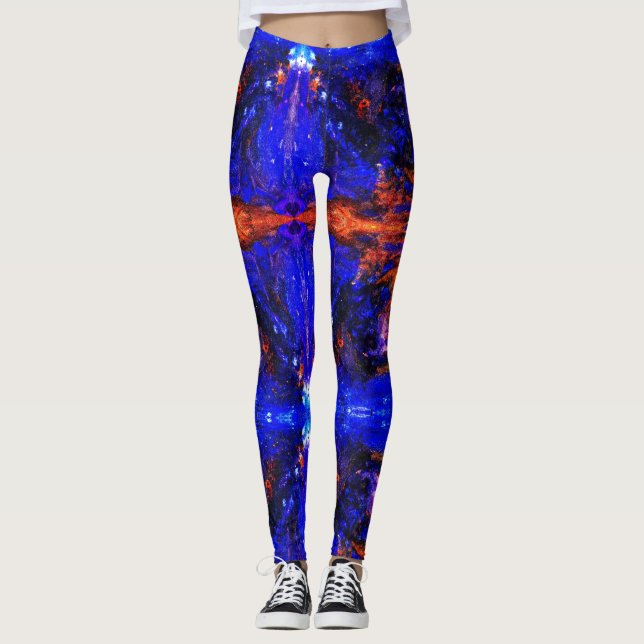 Legging Besta Azul Correndo Fogo (Frente)