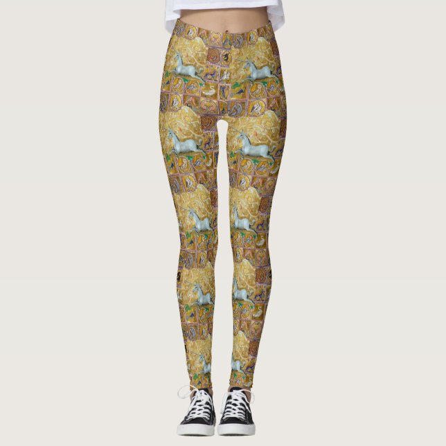 LEGGING BESTIÁRIO MÉDIO ESTRANHO,CORNO UNICORN,ANIMAIS FLO (Frente)