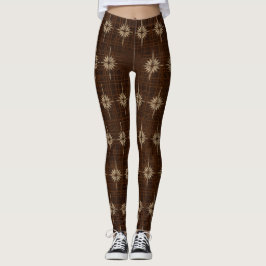 Legging BETHLEHEM STAR Natal Padrão Brown