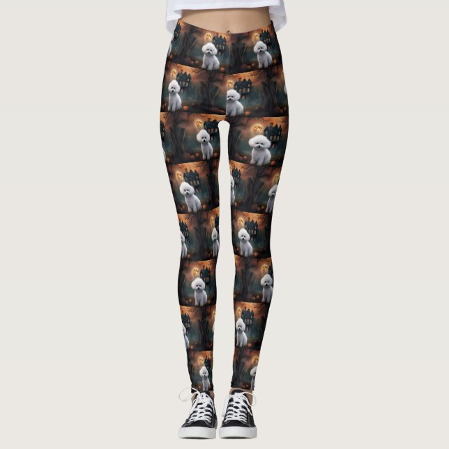 Legging Bichon Frise Halloween Assustador (Frente)