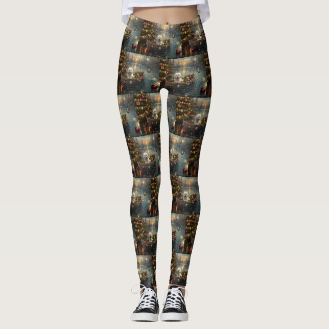 Legging Bichon Frise Natal Festiva Voyage (Frente)