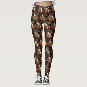 Legging Bichon Frise Puppy Autumn Delight Pumpkin