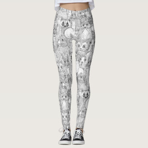 Legging bichos transversais loucos do ponto
