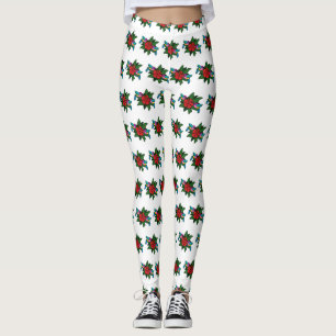 Legging Bicicletas bonitas em Hibiscus Flower Cartoon - W