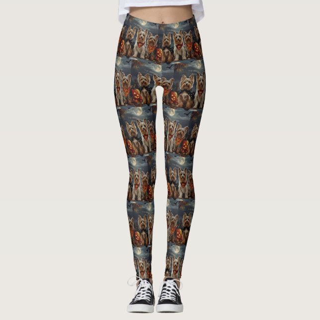 Legging Biewer Terrier Halloween Assustador  (Frente)
