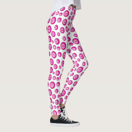 Legging Bingo Balls Branco Rosa Padrão