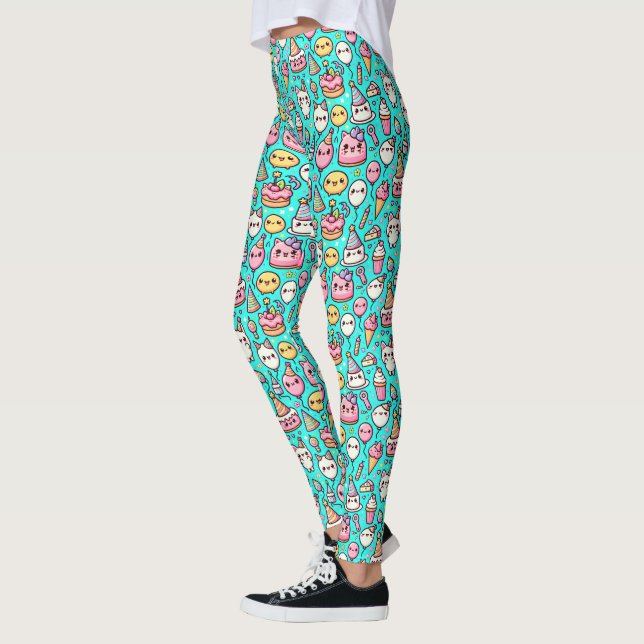 Legging Birthday Kawaii Pattern (Esquerda)