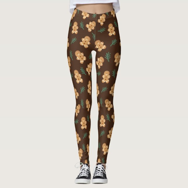 Legging Biscoitos de Natal Fir Pine Agulhas (Frente)