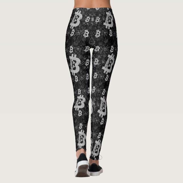Legging Bitmoeda Digital Cryptocurrency Money Black (Verso)