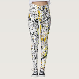 Legging Black and gold ink strokes