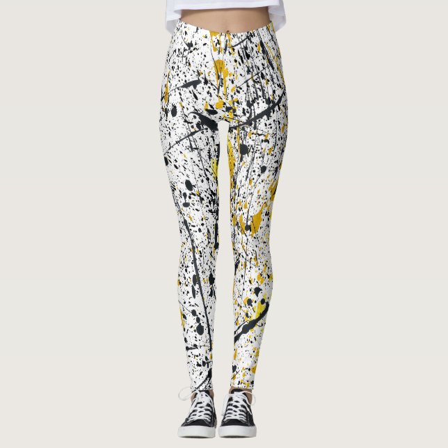 Legging Black and gold ink strokes (Frente)