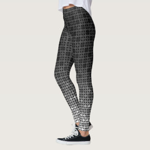 Legging Black and white geometric gradient pattern 