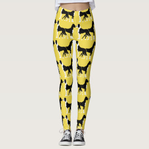 Legging Black and White Yellow Boston Great Danes