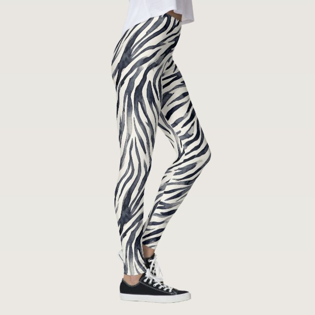 Legging Black and White Zebra Print Pattern (Direita)