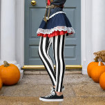 Legging Black & Any Color Vertical Stripe Pirate Halloween<br><div class="desc">Personalizar para alterar a cor secundária e aumentar ou diminuir o tamanho do padrão de distribuição preta.</div>