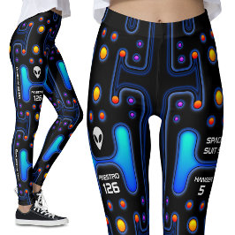 Legging Black Astronauta SciFi Girl Alt Robot