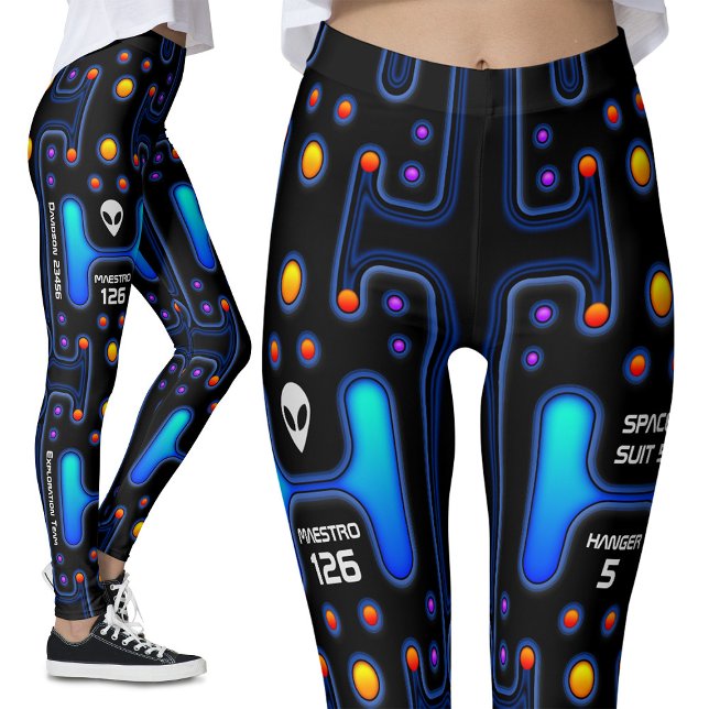 Legging Black Astronauta SciFi Girl Alt Robot (Criador carregado)