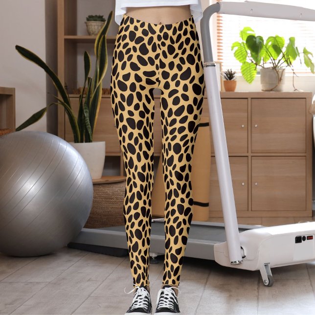 Legging Black Brown And Tan Big Cat Pattern Leopard Skin (Criador carregado)