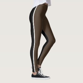 Legging Black + Brown, faixa lateral ultra-extensa feminin