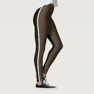 Legging Black + Brown, faixa lateral ultra-extensa feminin